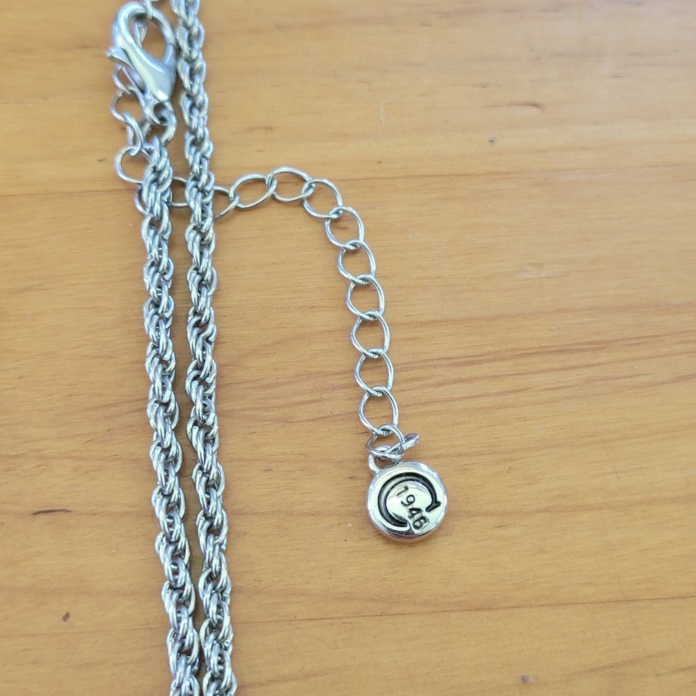 1946 Brand Silver Tone Twisted Rope Chain Layering Necklace 30 Plus